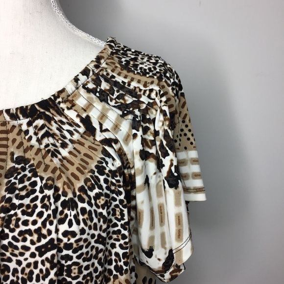 Style & Co. • Pleated Animal Print Blouse - Picture 3 of 7